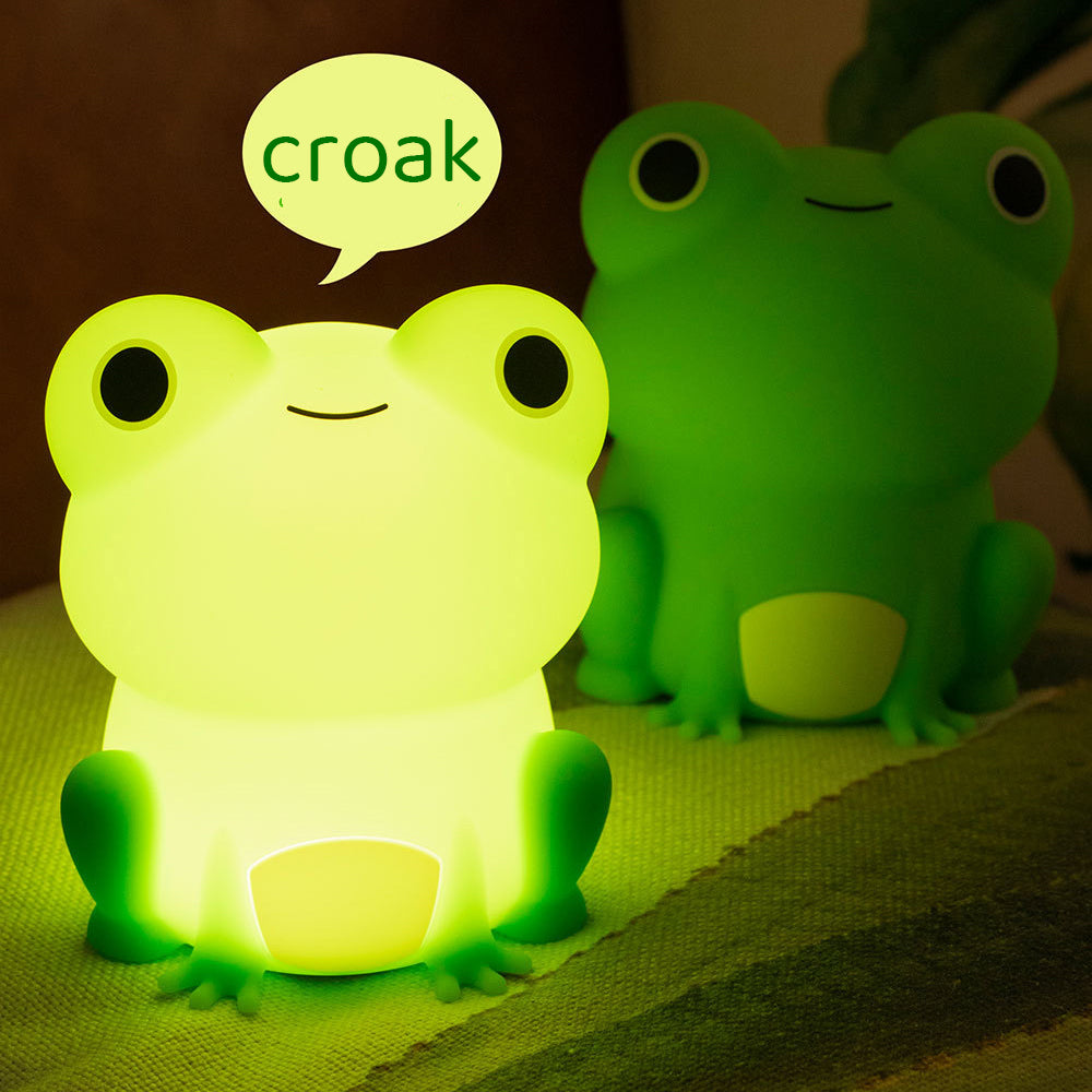Squishy Silicone Frog LED Night Light - Colorful, Soothing Glow for Kids' Rooms