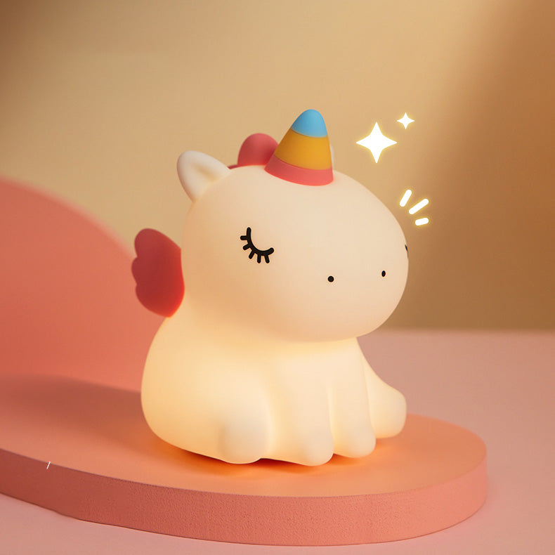 Unicorn Night Light - Soft LED Tap Lamp for Kids' Rooms, Safe and Rechargeable, Perfect for Bedtime and Storytime