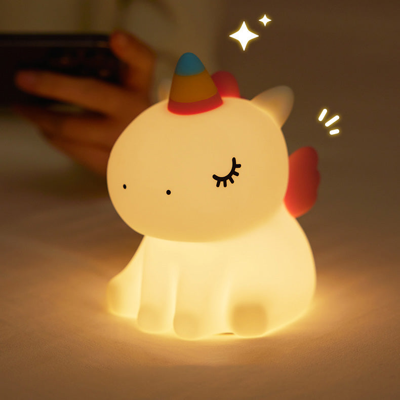 Unicorn Night Light - Soft LED Tap Lamp for Kids' Rooms, Safe and Rechargeable, Perfect for Bedtime and Storytime