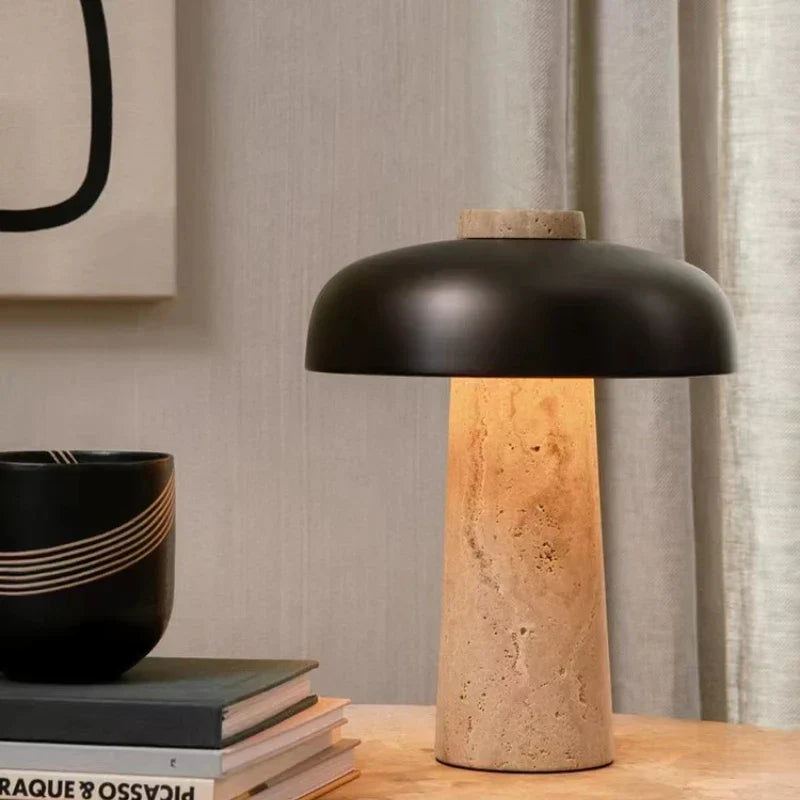 Raw Travertine Table Lamp – Timeless Elegance in Natural Stone-2