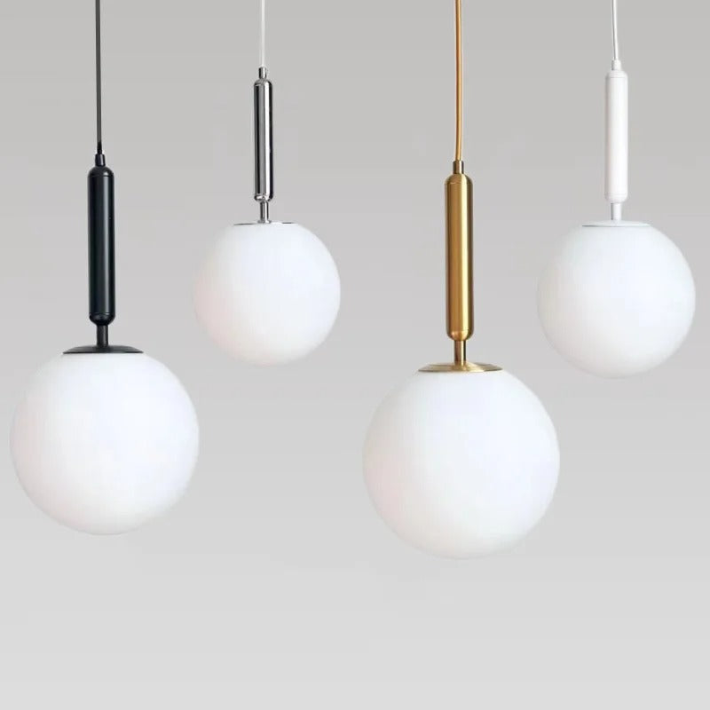 Modern Glass Pendant Lamp with Aluminum Finish – Stylish Kitchen Pendant Lighting for Dining and Living Spaces
